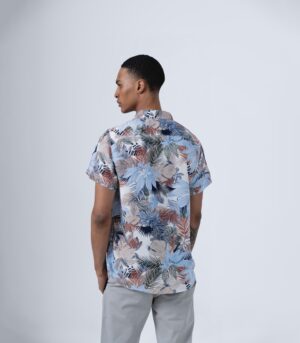 ΚΟΝΤΟΜΑΝΙΚΟ ΠΟΥΚΑΜΙΣΟ TROPICAL PRINT REGULAR FIT - Image 3