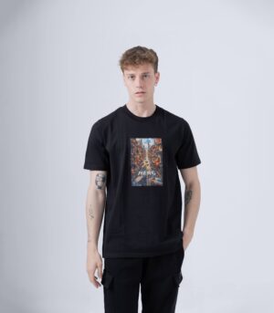 ROAD FUTURE ΒΑΜΒΑΚΕΡΟ Τ-SHIRT ΜΑΥΡΟ