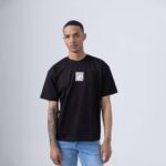 T-SHIRT ΜΑΥΡΟ ΒΑΜΒΑΚΕΡΟ ΜΕ ΔΙΑΚΡΙΤΙΚΟ LOGO