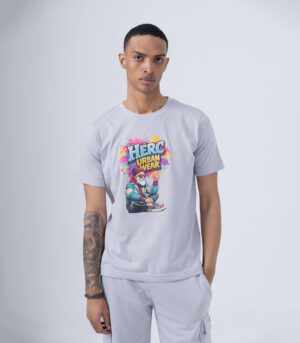GRAPHIC T- SHIRT-HERC URBAN WEAR ΓΚΡΙ