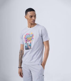 GRAPHIC T- SHIRT-HERC URBAN WEAR ΓΚΡΙ - Image 2