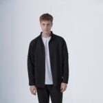 Ανδρικό overshirt μαύρο με μάο γιακά