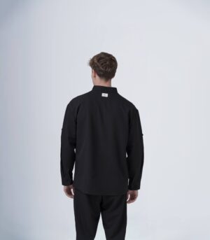 Ανδρικό overshirt μαύρο με μάο γιακά