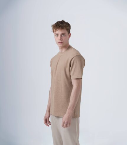 ανδρικό σαγρέ t-shirt μπέζ