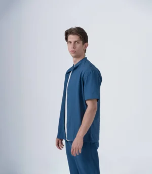ΑΝΔΡΙΚΟ OVERSHIRT ME MAO ΓΙΑΚΑ KAI KONTO MANIKI-ΜΠΛΕ