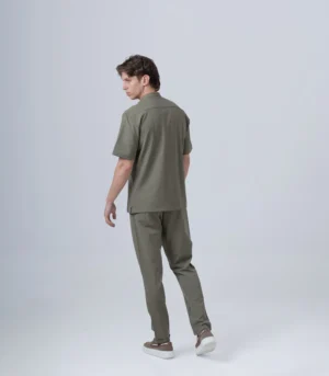 ΑΝΔΡΙΚΟ ΥΦΑΣΜΑΤΙΝΟ ΣΕΤ ΜΕ MAO OVERSHIRT & ΠΑΝΤΕΛΟΝΙ ΜΕ ΛΑΣΤΙΧΟ & ΚΟΡΔΟΝΙ –ΧΑΚΙ