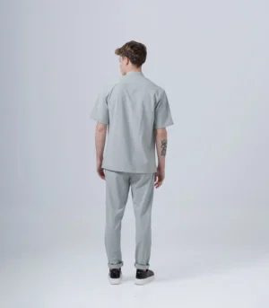 ΑΝΔΡΙΚΟ ΥΦΑΣΜΑΤΙΝΟ ΣΕΤ ΜΕ MAO OVERSHIRT & ΠΑΝΤΕΛΟΝΙ ΜΕ ΛΑΣΤΙΧΟ & ΚΟΡΔΟΝΙ –ΓΚΡΙ