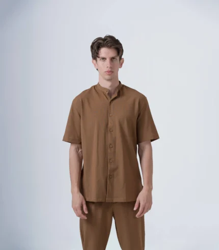 ΑΝΔΡΙΚΟ OVERSHIRT ME MAO ΓΙΑΚΑ KAI KONTO MANIKI-ΚΑΦΕ