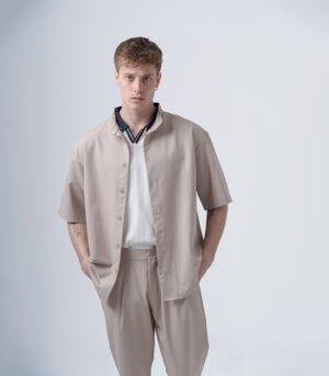ΑΝΔΡΙΚΟ OVERSHIRT MPEZ ΜΕ MAO ΓΙΑΚΑ ΚΑΙ ΚΟΝΤΟ ΜΑΝΙΚΙ - Image 3