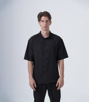 ΑΝΔΡΙΚΟ OVERSHIRT ΜΑΥΡΟ ΜΕ MAO ΓΙΑΚΑ ΚΑΙ ΚΟΝΤΟ ΜΑΝΙΚΙ