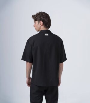 ΑΝΔΡΙΚΟ OVERSHIRT ΜΑΥΡΟ ΜΕ MAO ΓΙΑΚΑ ΚΑΙ ΚΟΝΤΟ ΜΑΝΙΚΙ - Image 2