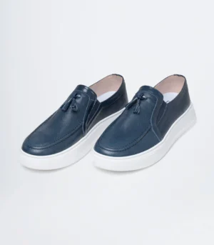 ανδρικα δερμάτινα loafers tasel μπλέ