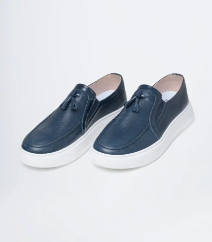 ανδρικα δερμάτινα loafers tasel μπλέ
