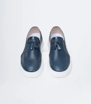 ανδρικα δερμάτινα loafers tasel μπλέ