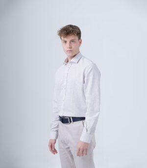 ΒΑΜΒΑΚΕΡΟ ΛΕΥΚΟ ΠΟΥΚΑΜΙΣΟ ΜΕ ΜΟΤΙΒΟ-REGULAR FIT - Image 2