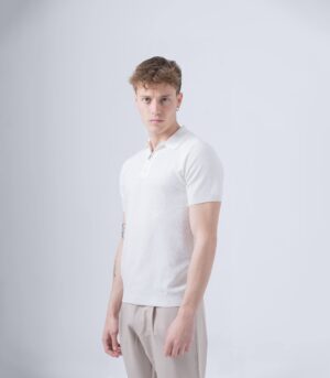 ΛΕΥΚΗ ΜΠΛΟΥΖΑ ΜΕ ΦΕΡΜΟΥΑΡ ΚΑΙ ΓΙΑΚΑ-SLIM FIT - Image 2