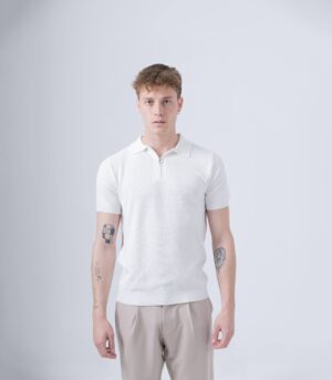 ΛΕΥΚΗ ΜΠΛΟΥΖΑ ΜΕ ΦΕΡΜΟΥΑΡ ΚΑΙ ΓΙΑΚΑ-SLIM FIT