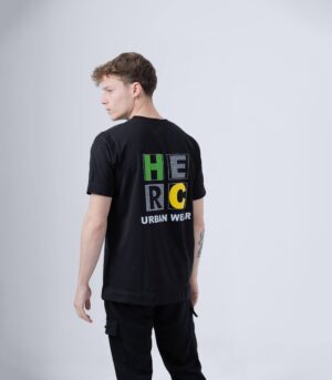 COLORS T-SHIRT HERC ΒΑΜΒΑΚΕΡΟ ΜΑΥΡΟ