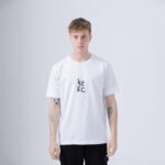 Ανδρικό λευκό βαμβακερό t-shirt με minimal τύπωμα HERC.