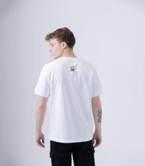 Ανδρικό λευκό βαμβακερό t-shirt με τύπωμα HERC.