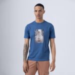 DOG ROAD T-SHIRT ΒΑΜΒΑΚΕΡΟ ΜΠΛΕ