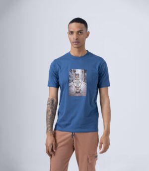 DOG ROAD T-SHIRT ΒΑΜΒΑΚΕΡΟ ΜΠΛΕ
