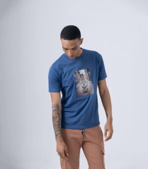 DOG ROAD T-SHIRT ΒΑΜΒΑΚΕΡΟ ΜΠΛΕ - Image 5