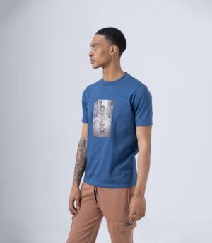 DOG ROAD T-SHIRT ΒΑΜΒΑΚΕΡΟ ΜΠΛΕ - Image 4