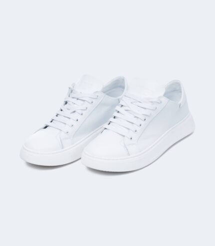 Ανδρικό λευκό δερμάτινο sneaker|παπουτσια ανδρικα