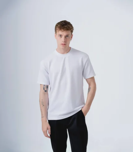 ανδρικό σαγρέ t-shirt λευκό