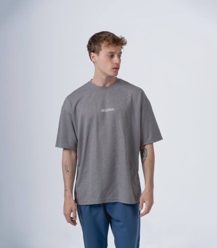 Ανδρικό κομψό minimal t-shirt γκρί
