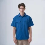 ΠΟΥΚΑΜΙΣΟ OVERSHIRT ΜΠΛΕ ΚΟΝΤΟ ΜΑΝΙΚΙ