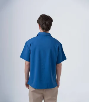 ΠΟΥΚΑΜΙΣΟ OVERSHIRT ΜΠΛΕ ΚΟΝΤΟ ΜΑΝΙΚΙ - Image 2