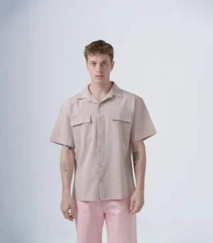 ΠΟΥΚΑΜΙΣΟ OVERSHIRT ΜΠΕΖ ΚΟΝΤΟ ΜΑΝΙΚΙ - Image 5
