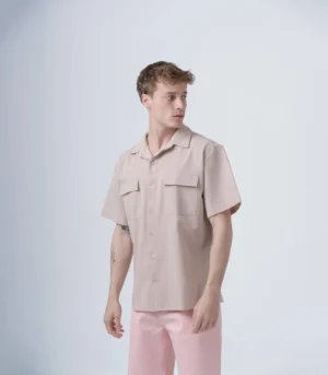 ΠΟΥΚΑΜΙΣΟ OVERSHIRT ΜΠΕΖ ΚΟΝΤΟ ΜΑΝΙΚΙ - Image 3