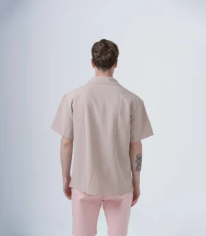 ΠΟΥΚΑΜΙΣΟ OVERSHIRT ΜΠΕΖ ΚΟΝΤΟ ΜΑΝΙΚΙ - Image 2