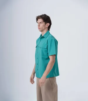 ΠΟΥΚΑΜΙΣΟ OVERSHIRT ΠΡΑΣΙΝΟ ΚΟΝΤΟ ΜΑΝΙΚΙ - Image 4