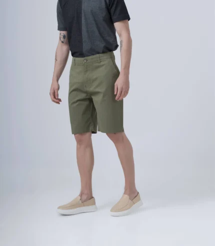 Ανδρική Υφασμάτινη Βερμούδα Chinos Χακί