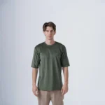 Ανδρικό χακί βελούτε χειμερινό T-shirt
