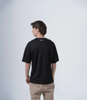 Ανδρικό σαγρέ t-shirt μαύρο