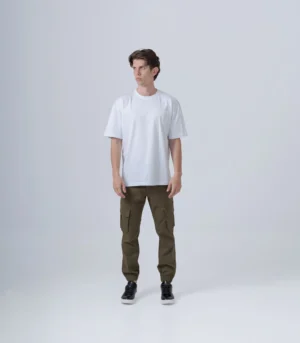 Ανδρικό λευκό oversized T-shirt με τύπωμα
