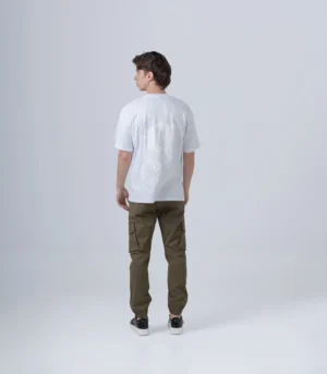 Ανδρικό λευκό oversized T-shirt με τύπωμα