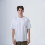 Ανδρικό λευκό oversized T-shirt με τύπωμα