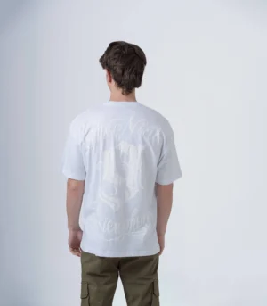 Ανδρικό λευκό oversized T-shirt με τύπωμα