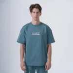 Ανδρικό graphic oversized T-shirt βεραμάν με τύπωμα HARD.