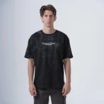 Aνδρικό oversized t-shirt μαύρο με τύπωμα 44
