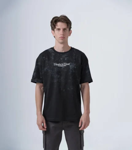 Aνδρικό oversized t-shirt μαύρο με τύπωμα 44