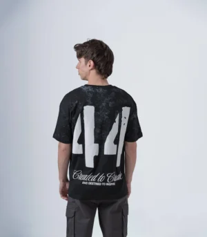Aνδρικό oversized t-shirt μαύρο με τύπωμα 44