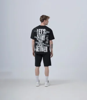 Ανδρικό Μαύρο Oversized T-Shirt Let's Stay Together