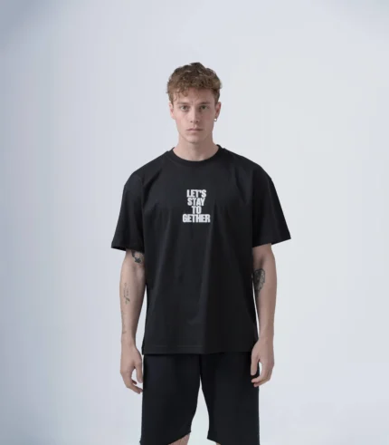 Ανδρικό Μαύρο Oversized T-Shirt Let's Stay Together